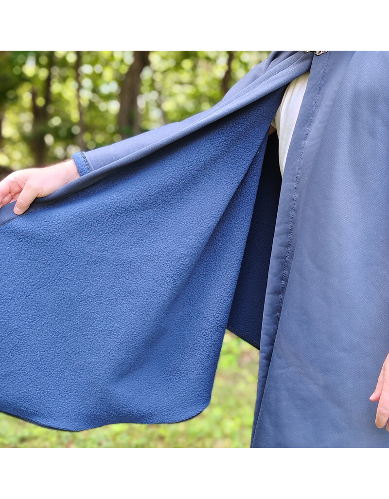 Cloakmakers.com 6110-Washable Blue Hard Face Fleece Ruana Cloak w/ Silver Tone Clasp