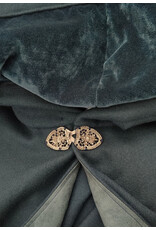 Cloakmakers.com 6118-Washable Green Wool Cloak w/ Green Velvet Hood Lining & Green Linen Pockets