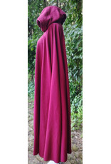 Cloakmakers.com 6121-Washable Crimson Wool Blend Cloak w/ Black Velvet Hood Lining & Gothic Rose Clasp