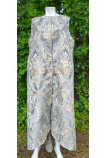 Cloakmakers.com J931-Washable Blue, Cream & Gold Long Brocade Vest