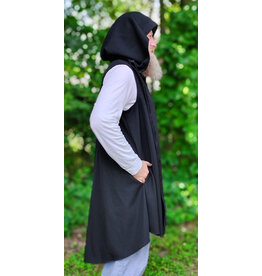 Cloakmakers.com J932-Washable Black Wool Blend Hooded Vest w/ Pockets