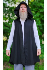 Cloakmakers.com J932-Washable Black Wool Blend Hooded Vest w/ Pockets