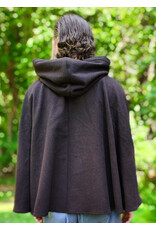 Cloakmakers.com 6124-Brown Wool Blend Cloak w/ Silver Velvet Hood Lining & Interior Pockets