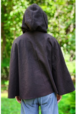 Cloakmakers.com 6124-Brown Wool Blend Cloak w/ Silver Velvet Hood Lining & Interior Pockets