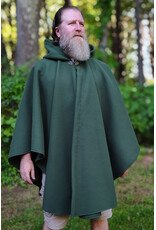 Cloakmakers.com 6125-Washable Green Fleece Ruana Cloak w/ Silver Tone Clasp