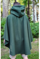 Cloakmakers.com 6125-Washable Green Fleece Ruana Cloak w/ Silver Tone Clasp