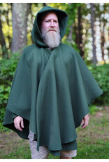 Cloakmakers.com 6125-Washable Green Fleece Ruana Cloak w/ Silver Tone Clasp