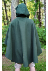Cloakmakers.com 6125-Washable Green Fleece Ruana Cloak w/ Silver Tone Clasp