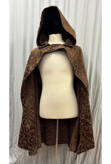 Cloakmakers.com 6129 - Brown Open Front Cloak w/ Leaf Buttons