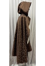 Cloakmakers.com 6129 - Brown Open Front Cloak w/ Leaf Buttons