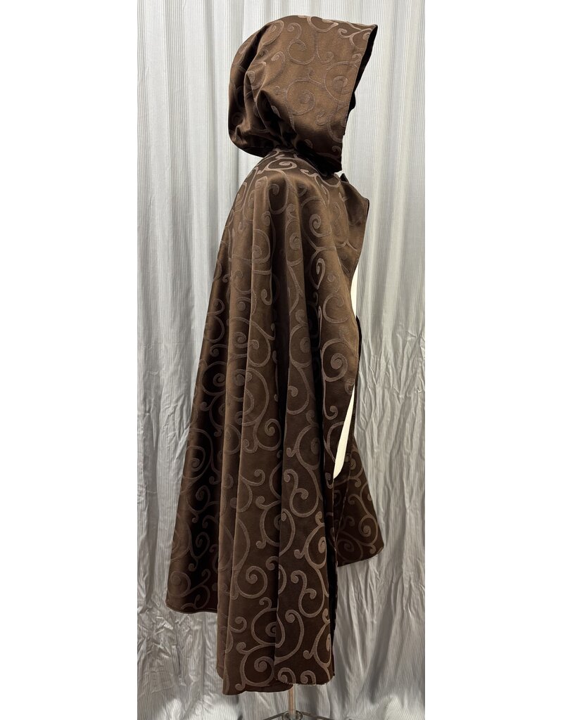 Cloakmakers.com 6129 - Brown Open Front Cloak w/ Leaf Buttons