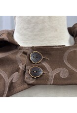 Cloakmakers.com 6129 - Brown Open Front Cloak w/ Leaf Buttons