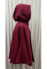 Cloakmakers.com 6130 - Red Wool Blend Cloak w/ Black Velvet Hood Lining & Pockets