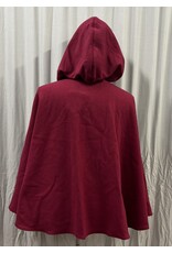 Cloakmakers.com 6130 - Red Wool Blend Cloak w/ Black Velvet Hood Lining & Pockets