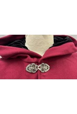 Cloakmakers.com 6130 - Red Wool Blend Cloak w/ Black Velvet Hood Lining & Pockets