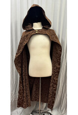 Cloakmakers.com 6131 - Brown Open Front Cloak w/ Brass Buttons