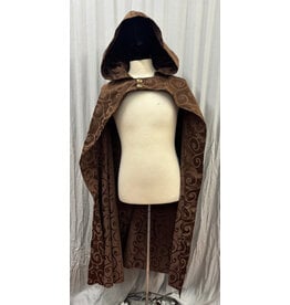 Cloakmakers.com 6131 - Brown Open Front Cloak w/ Brass Buttons