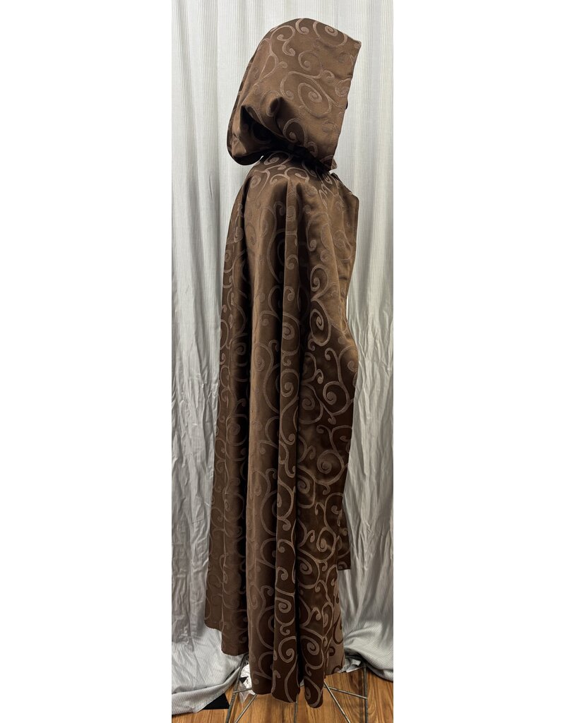 Cloakmakers.com 6131 - Brown Open Front Cloak w/ Brass Buttons