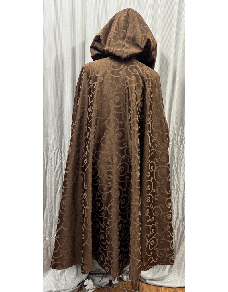 Cloakmakers.com 6131 - Brown Open Front Cloak w/ Brass Buttons