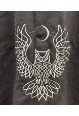 Cloakmakers.com 6132 - Teal and Brown Wool Mantle with Owl Embroidery & Pockets
