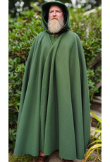 Cloakmakers.com 6134-Washable Long Green Fleece Cloak w/ Antique Bronze Tone Clasp