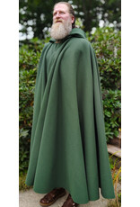 Cloakmakers.com 6134-Washable Long Green Fleece Cloak w/ Antique Bronze Tone Clasp