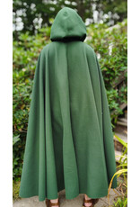 Cloakmakers.com 6134-Washable Long Green Fleece Cloak w/ Antique Bronze Tone Clasp
