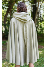 Cloakmakers.com 6136-Washable Lichen Green Cloak w/ Herringbone Pattern & Silver Tone Clasp