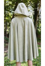 Cloakmakers.com 6136-Washable Lichen Green Cloak w/ Herringbone Pattern & Silver Tone Clasp