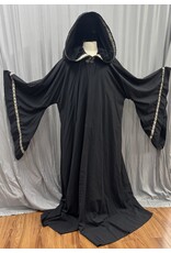 Cloakmakers.com R574-Washable Large Charcoal Robe w/ Black Velvet Hood Lining & Silver Tone Clasp
