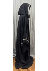Cloakmakers.com R574-Washable Large Charcoal Robe w/ Black Velvet Hood Lining & Silver Tone Clasp