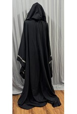 Cloakmakers.com R574-Washable Large Charcoal Robe w/ Black Velvet Hood Lining & Silver Tone Clasp