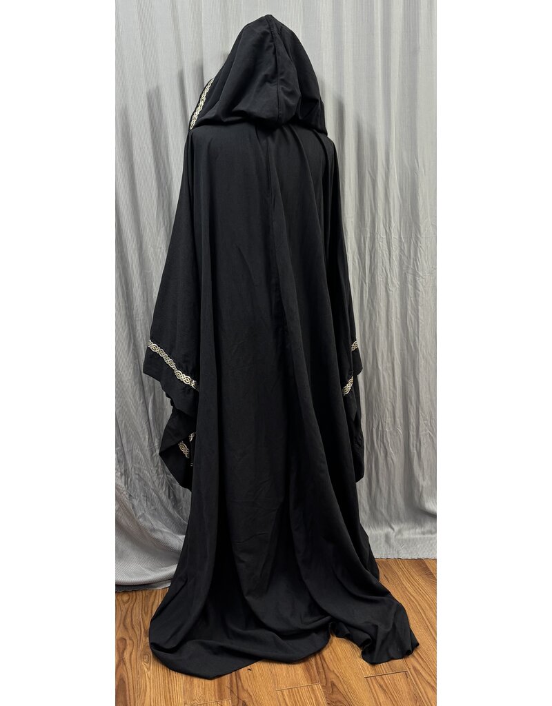 Cloakmakers.com R574-Washable Large Charcoal Robe w/ Black Velvet Hood Lining & Silver Tone Clasp
