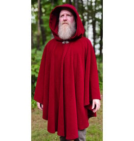 Cloakmakers.com 6140-Washable Deep Red Fleece Ruana Cloak w/ Chevron Exterior Pattern