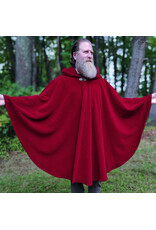Cloakmakers.com 6140-Washable Deep Red Fleece Ruana Cloak w/ Chevron Exterior Pattern