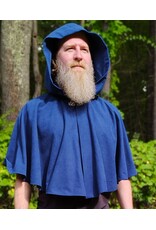 Cloakmakers.com 6147-Washable Short Blue Faux Wool Cloak w/ Silver Tone Clasp