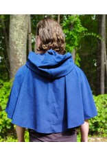 Cloakmakers.com 6147-Washable Short Blue Faux Wool Cloak w/ Silver Tone Clasp
