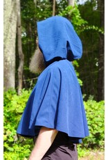 Cloakmakers.com 6147-Washable Short Blue Faux Wool Cloak w/ Silver Tone Clasp