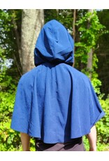 Cloakmakers.com 6147-Washable Short Blue Faux Wool Cloak w/ Silver Tone Clasp