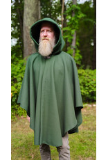 Cloakmakers.com 6151-Washable Green Fleece Ruana Cloak w/ Silver Tone Clasp