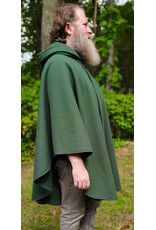 Cloakmakers.com 6151-Washable Green Fleece Ruana Cloak w/ Silver Tone Clasp