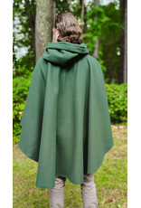 Cloakmakers.com 6151-Washable Green Fleece Ruana Cloak w/ Silver Tone Clasp