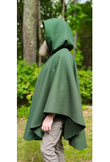Cloakmakers.com 6151-Washable Green Fleece Ruana Cloak w/ Silver Tone Clasp