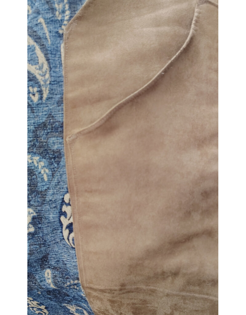 Cloakmakers.com 6161-Washable Blue & Brown Floral Brocade Cloak w/ Blue Velvet Hood Lining & Four Pockets