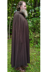 Cloakmakers.com 6162-Washable Dark Brown Wool Blend Cloak w/ Emerald Green Velvet Hood Lining & Bronze Tone Clasp