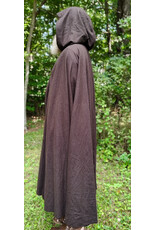 Cloakmakers.com 6162-Washable Dark Brown Wool Blend Cloak w/ Emerald Green Velvet Hood Lining & Bronze Tone Clasp