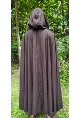 Cloakmakers.com 6162-Washable Dark Brown Wool Blend Cloak w/ Emerald Green Velvet Hood Lining & Bronze Tone Clasp