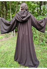 Cloakmakers.com R579-Washable Dark Brown Wool Blend Jedi Robe w/ Hood & Eye Clasp & Pockets