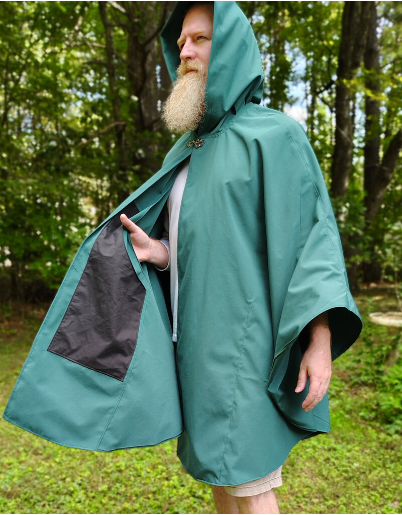 Cloakmakers.com 6163-Washable Green Raincloak w/ Four Interior Pockets