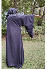 Cloakmakers.com R581-Washable Charcoal Black Wool Blend Robe w/ Silver Tone Clasp & Two Pockets